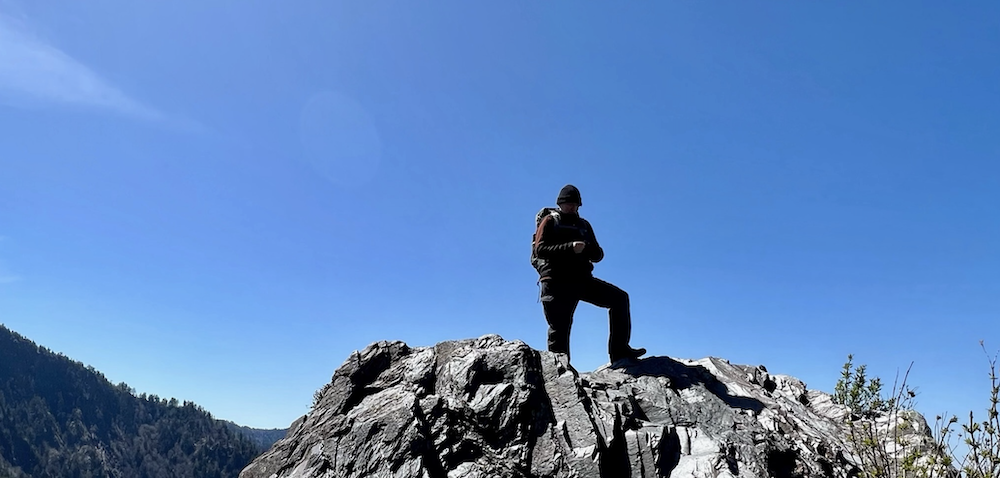 Terri atop Charlie's Bunion rock formation